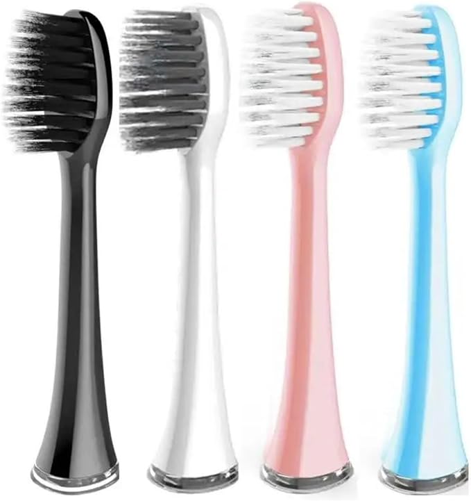 4/8Pcs Replacement Toothbrush Heads Compatible for SEYSSO Basic Electric Accessories Nozzles Bristles(8pcs White)