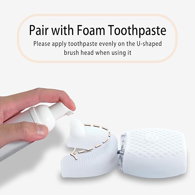 Automatic Toothbrush for Adults - Ultrasonic Electric Toothbrush Rechargeable Waterproof Design with Soft Bristles &amp 30s Timer Wireless Charging Portable Travel &amp Home Use (White)