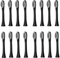 Replacement Toothbrush HeadsCompatible for N101 N100 N105 Soft Bristles Nozzles16Pcs(16pcs Black)