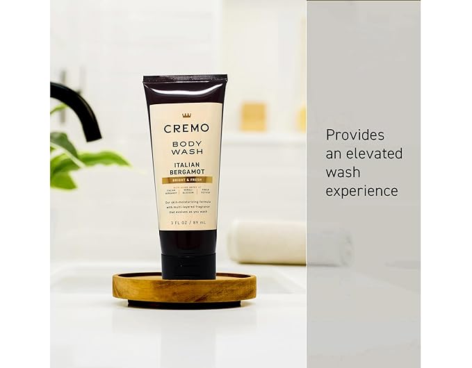 Cremo Moisturizing Body Wash Italian Bergamot Bright &amp Fresh Multi-Layered Fragrance 3 FL OZ (Pack of 4)