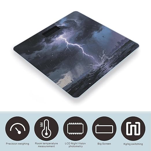 Cloud Burst Smart Scale for Body Weight Digital Bathroom Scale Toughened Glass Weight Scale with Large LCD Backlight Display High Precision Scales Weighing Machine