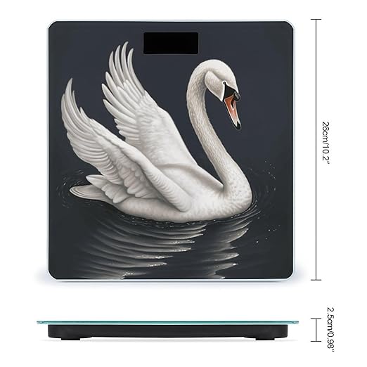 White Swan Scale with LCD Precision Weighing Scales Sturdy Tempered Glass Weight Scales Easy-to-Read Anti-Slip Weight Digital Bathroom Scale for Daily