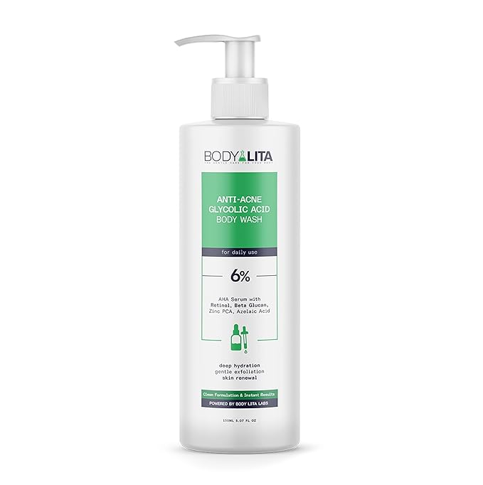 Anti Acne Glycolic Acid Body Wash for Acne Prone Skin Helps Improve Skin Texture with Salicylic and Azelaic Acid 5.07 Fl Oz (1)