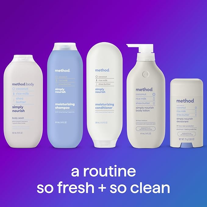 Method Body Wash Simply Nourish Paraben and Phthalate Free 18 oz (Pack of 6)
