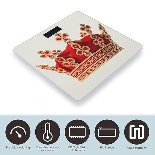 Electronic ScalesRed Crown Print Basic ScalesWireless Electronic Weight ScalePortable Electronic Scale