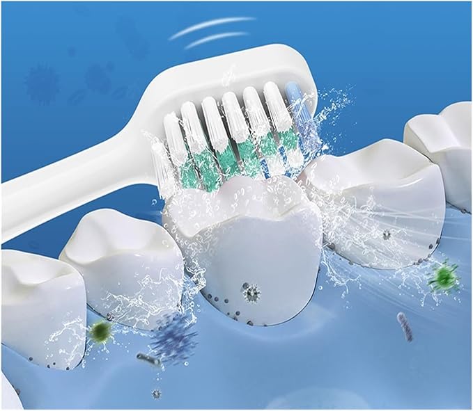 5 Replacement Toothbrush Heads Compatible with Aquasonic Duo Series Eletric Soft Bristle Effective Clean Teeth Plaque(White)