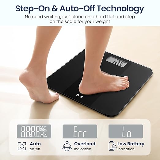 Solar Powered Weight Scale with Endless Power Scale for Body Weight Electronic Bathroom Scale for Weight Loss Digital Weighing Scale with 0.1lb Accuracy No Battery Required 400lb/180kg