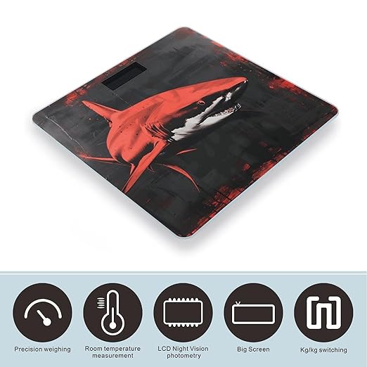 Red Black Shark Scale for Body Weight Smart Scales Digital Bathroom Scale High Precision Weighing Scales with Large Display Weighing Machine for People