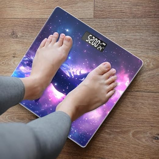 Digital Scale for Body Weight Highly Precision Bathroom Weight Scale 400 lbs with Backlit Display Personalized Scale for Home-Unicorn Soaring Through The Cosmos