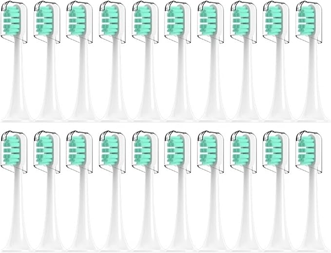 Compatible for Xiaomi Mijia T300/T500/T700 Sonic Electric Toothbrush Heads Replaceable Refill Nozzles 4 Colors(20Green)