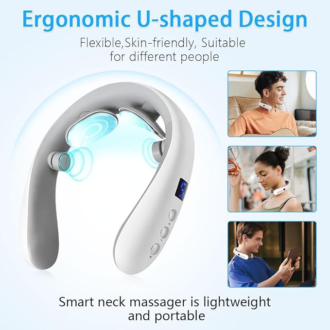 Neck Massager with Heat Electric Pulse Neck Massager for Pain Relief Wireless Neckology Intelligent Massager for Women