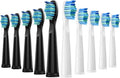 5/10/20Pcs Electric Toothbrush Replacement Heads Compatible for SEAGO SG910/507/958/515/949/575/551(5White 5Black)