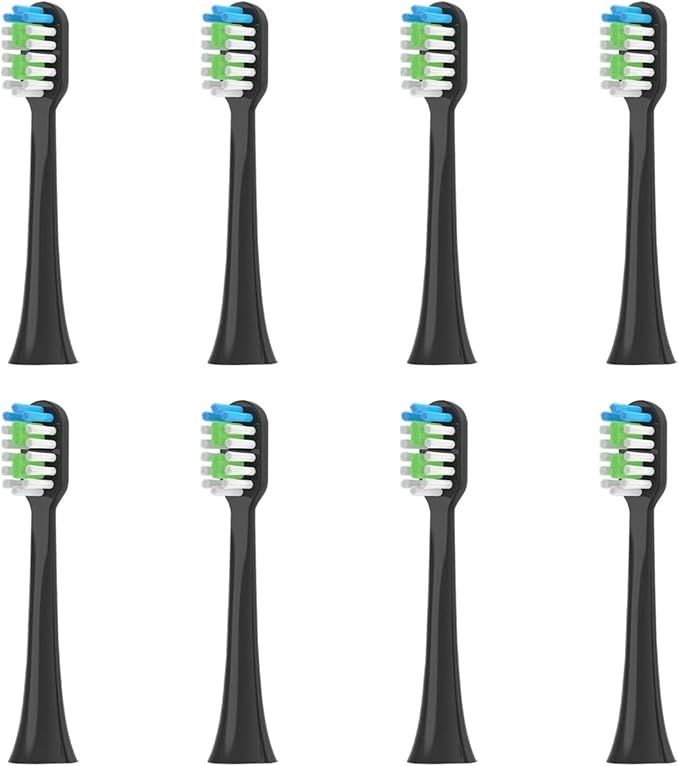 Replacement Toothbrush HeadsCompatible with ROAMAN T3/T5/T10/T10S/T20/E7/V5 Electric(8pcs Black)