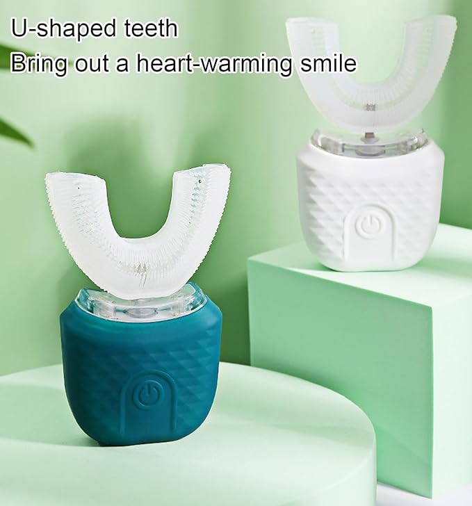 VIDECOR Electric Toothbrush U Shaped Automatic Toothbrush for Adults 360° Whole Mouth Toothbrush Whitening Wireless Charging IPX7 WaterproofC