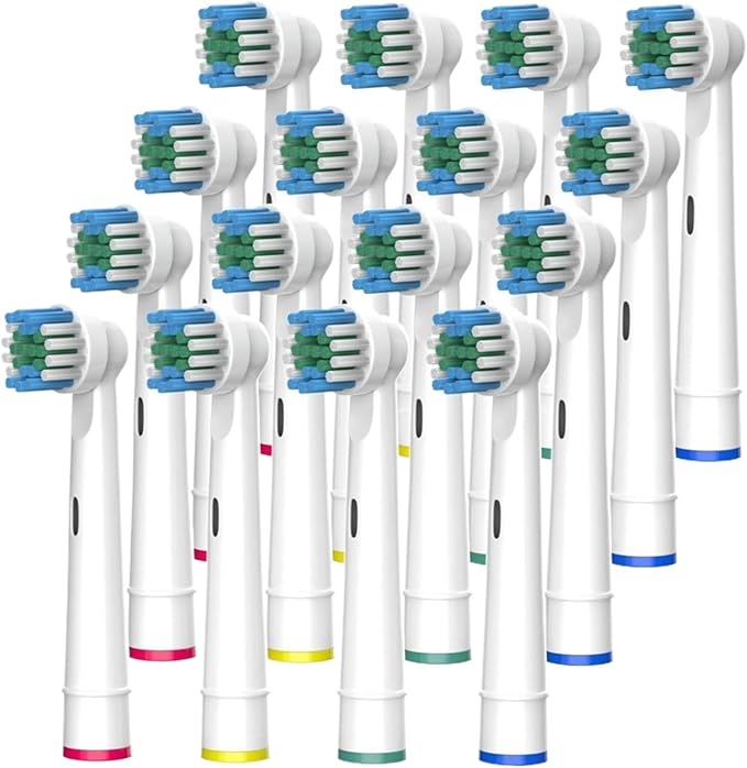 Black/White Replacement Brush Heads Compatible For Oral B  Electric Toothbrush Advance Power Vitality Precision Clean Pro Health Triumph 3D(16pcs White)