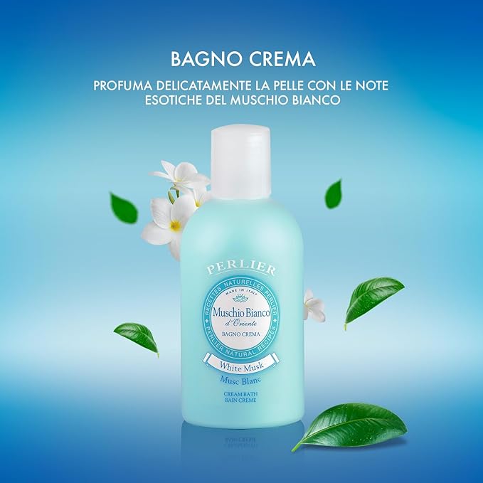 Perlier White Musk Bath Cream - Natural &amp Calming Aromatherapy Bubble Bath For Women And Men - Rich Foaming Formula Provides Deep Moisturization And Hydration For All Skin Types (16.9 Fluid Oz.)