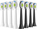 4/8/12/16pcs Replacement Toothbrush Heads Compatible for PhilipsReplacement Electric Brush Head 4100 6500 6100 7500 5300 1100(4White 4Black)