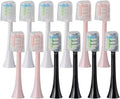 Replacement Brush HeadsCompatible for SOOCAS X3U/X3Pro/X5/V1/D2/D3 12pcs Bristle Electric Toothbrush Dupont Sealed Packed(SHUSHI-WH4PK4BK4)