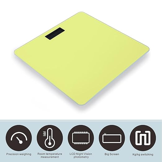 Men's Fashion Automatic Switch Digital Bathroom Weighing Scale Smart Scale Yellow