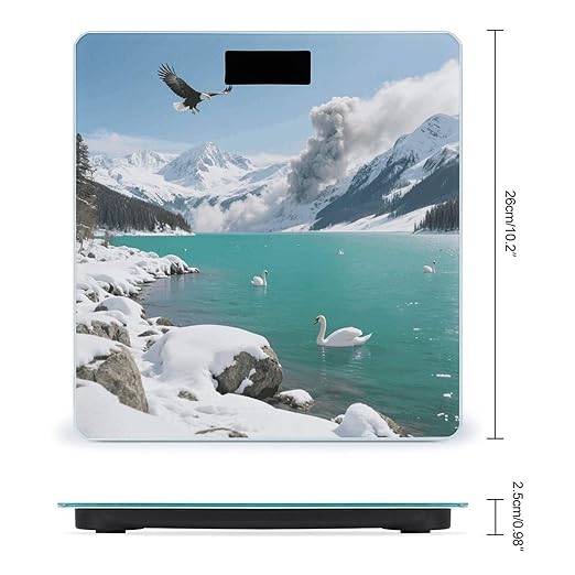 Alpine Lake View Scale for Body Weight Accurate Digital Bathroom Scale Toughened Glass High Precision Scales Smart Weight Scales with Large LCD Backlight Display Weighing Machine
