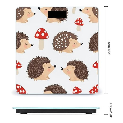 Men's Smart Scale for Body Weight Digital Bathroom Weighing Scale Automatic Switch Energy Saving Scale Autumn Hedgehogs Leaves Mushrooms