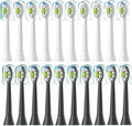 Replacement Toothbrush Heads Compatible with Philips Electric for EasyClean HealthyWhite and Other Snap-On Handles(10White 10Black)