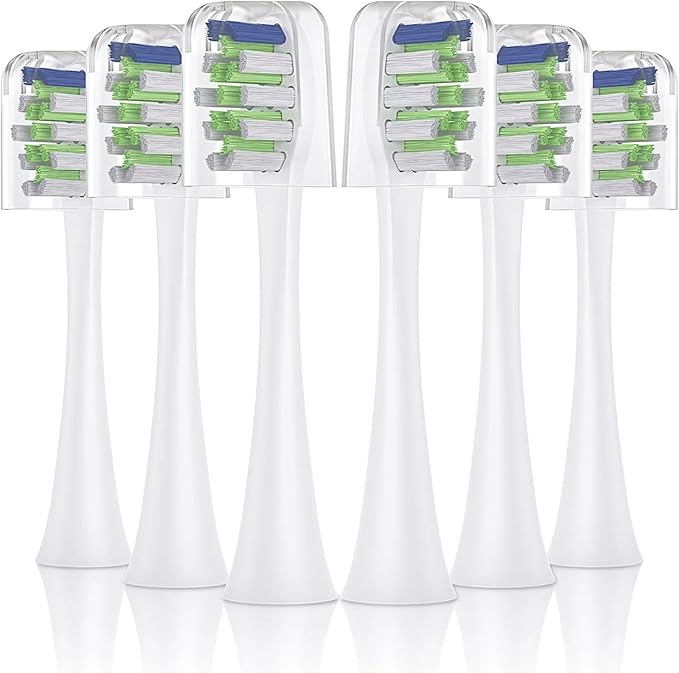 Toothbrushes HeadCompatible for Sarmocare S100 and S700 Ultrasonic Sonic Electric(4pcs White -B)