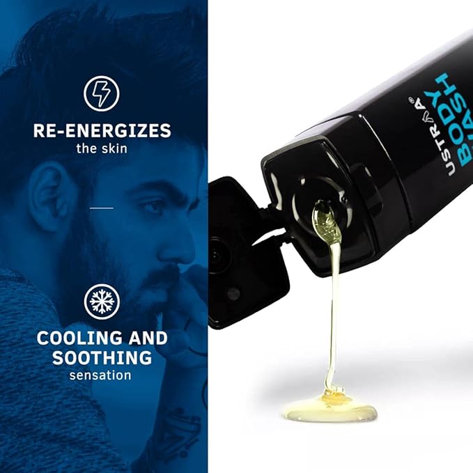 Ustraa Body Wash - Taurine - 6.76 oz - Set of 2 - Menthol cooling Energizing freshness &amp no post-shower dryness intense foaming without sulphates