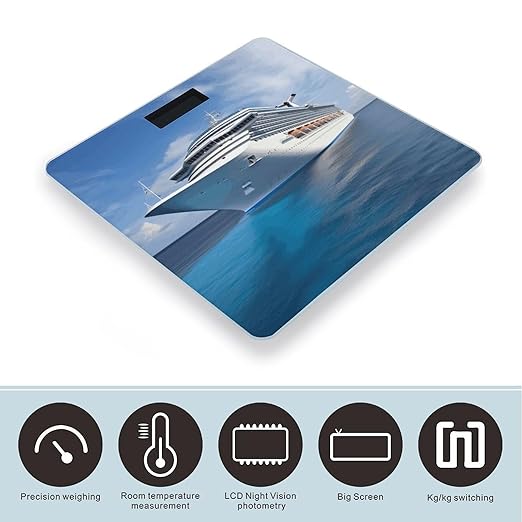 Cruise Ship Bathroom Scale Weight Scale for Body WeightHighly Accurate Digital Weighing Machine Clear LED Display Digital Bathroom Body Scale 400lb/182kg