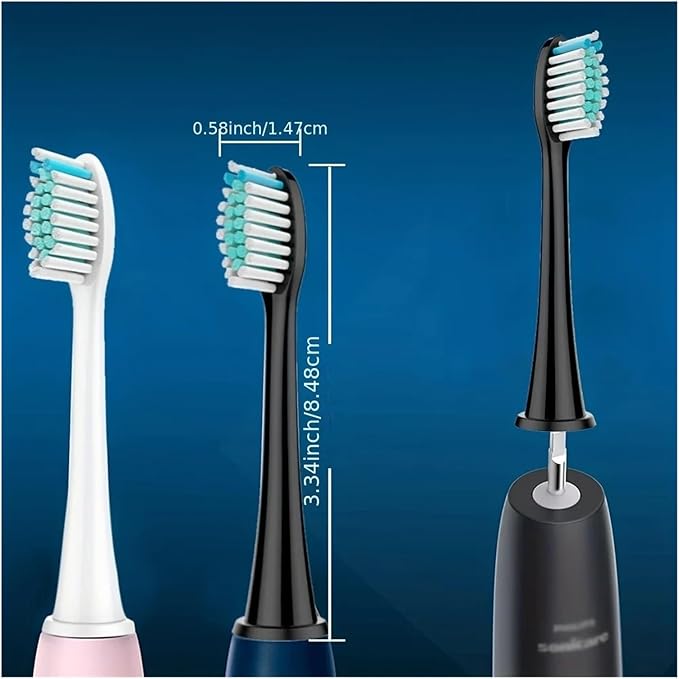 Compatible Sonic Replacement Toothbrush Heads DiamondClean HealthyWhite FlexCare EasyClean Essence(Black 16pcs)