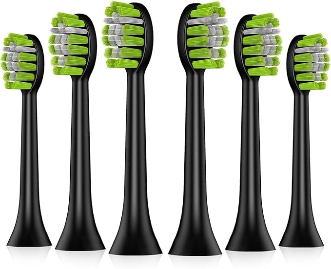 Dr.Yadent YD05 Compatible Replacement Brush Heads 4/6/8 Pcs Set Soft Bristles for Sensitive Gum Care Deep Cleaning Teeth Gap(YD05BLACK-ST-4pcs)
