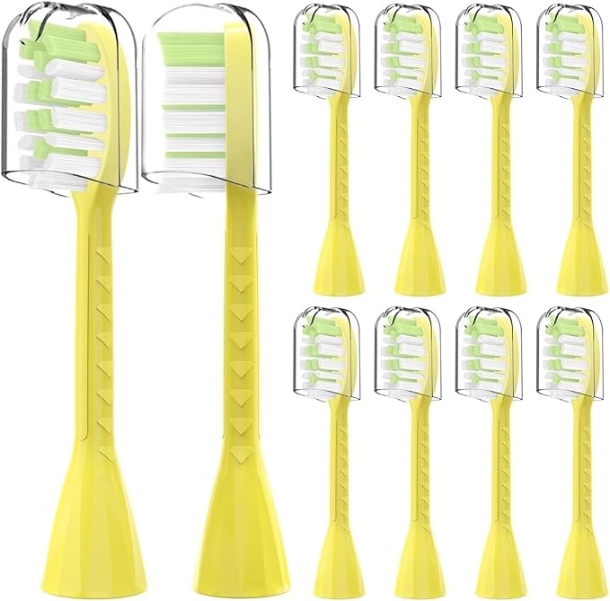 10Pack Toothbrush Replacement HeadsCompatible for Philips One Series Sonicare Rechargeable HY1200/06 BD1003/AZ(Mango Yellow)