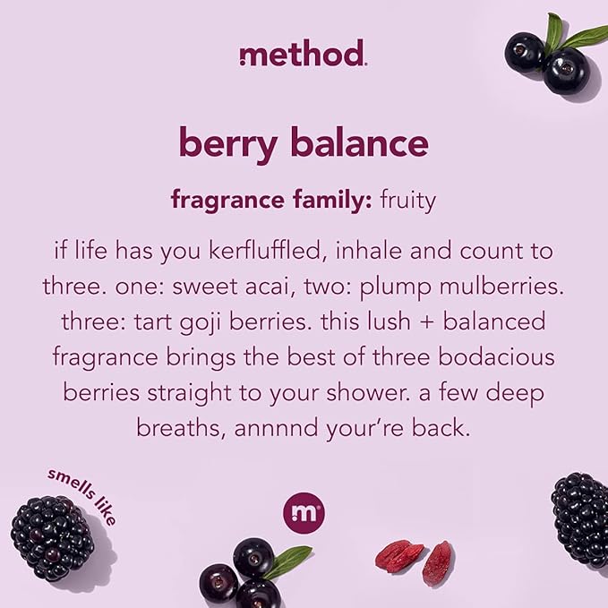 Method Body Wash Wind Down 28 FL Oz and Berry Balance 18 oz (Packs of 1)