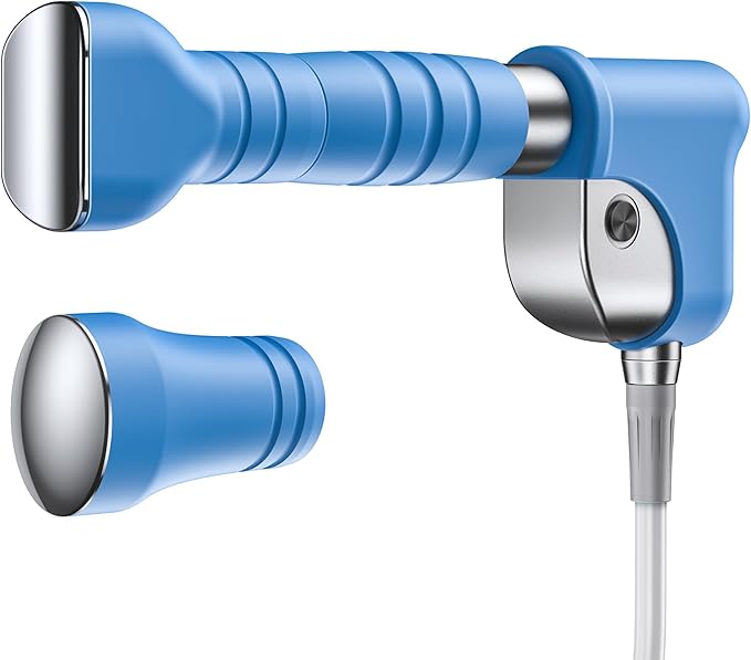 Massage Handle Handpiece with 2 Interchangeable Massage Heads Concave and Convex