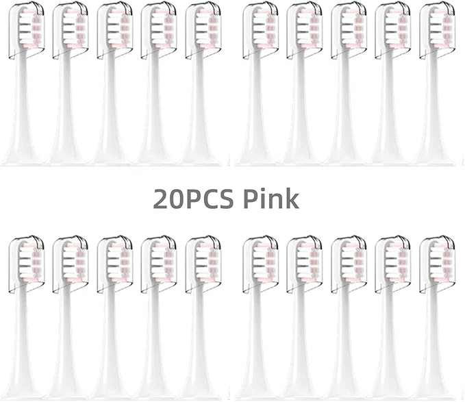 20Pcs Sonic Electric Toothbrush Head T300 T500 T700 Replacement Universal SuitableCompatible for XIAOMI/MIJIA Series(Multi)