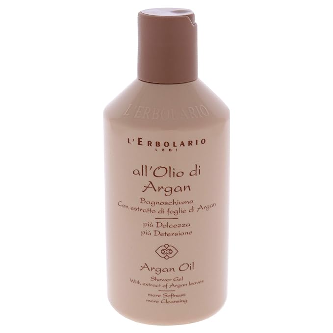 L'Erbolario Shower Gel - Moisturizing Body Wash for Dry and Sensitive Skin - Anti-Aging and Nourishing Body Soap with Argan Leaf - Argan Oil - 8.4 oz