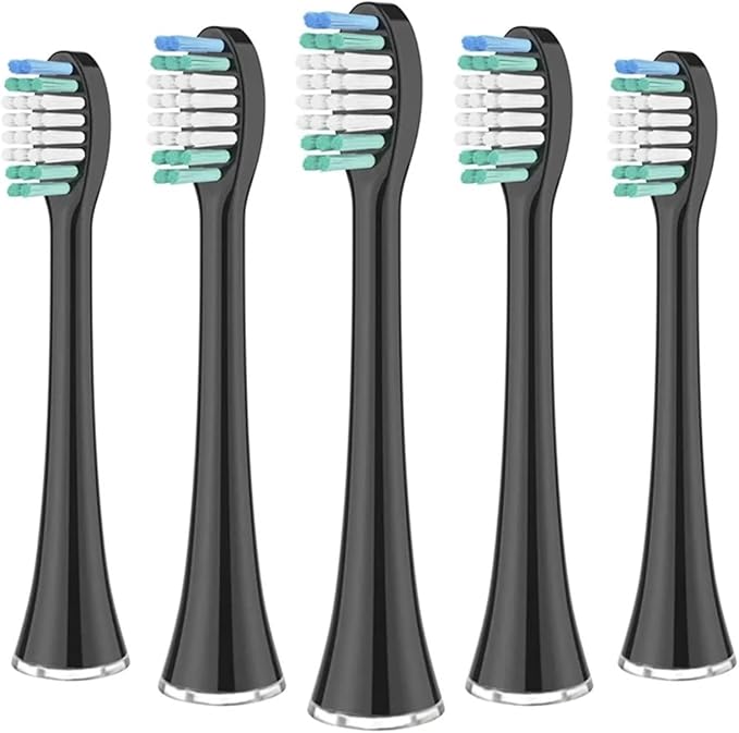 Replacement Brush HeadsCompatible for Aquasonic Black Series Pro Vibe Duo Electric Toothbrush Refill Nylon Bristles(5pcs White)