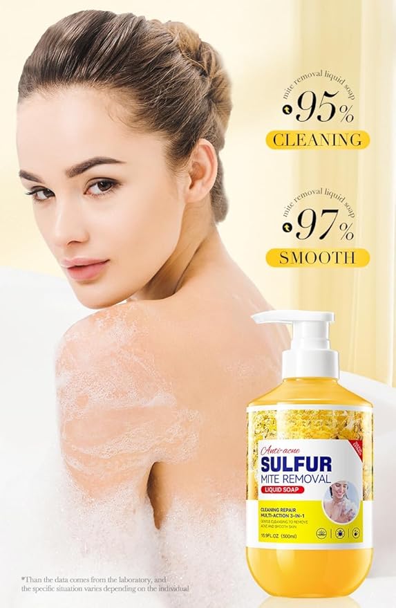 Shower Gel And Refreshing Soothes Deep Clean Gentle Daily Body Clean Sulfur Soap Liquid Shower Gel Full Body Care For Men And Women (16.9Fl.Oz/500Ml) (Body Wash*2)