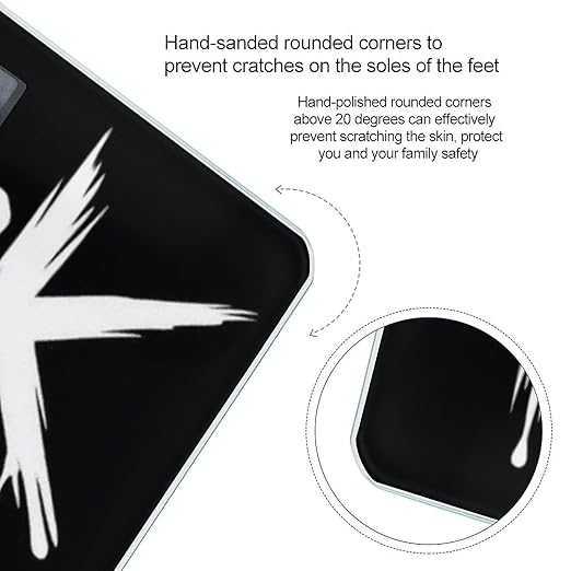 Automatic Switch Digital Bathroom Weighing Scale Smart Scale for Body Weight Black and White Rock and Roll Tattoo Print