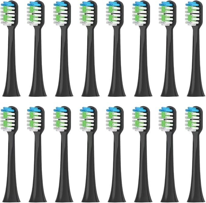 Replacement Toothbrush HeadsCompatible for S100 S200 S600 S700 S800 S900 S710 S820 S910 ElectricCompatible for Hyundai X100(16pcs Black)