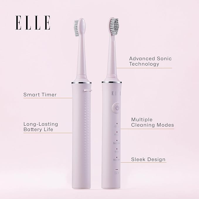 Elle - Lithium Sonic Electric Toothbrush Powerful Cleaning (Pink)