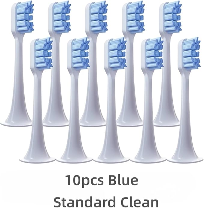Compatible for Xiaomi Mijia T300 T500 T700 Ultrasonic for Electric Toothbrush Nozzles High-Density Replacement Tooth Brush Head(Blue-Standard)