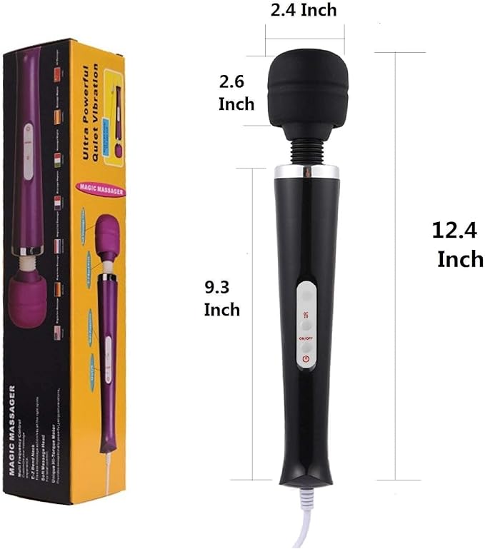 Power Massager Handheld Tool Electric Foot Neck Back Hand Leg Arm Muscle Aches for Women Men Massage Therapy Pain Relief Deep Tissue Toy (Black Big and Orange Small Tool)