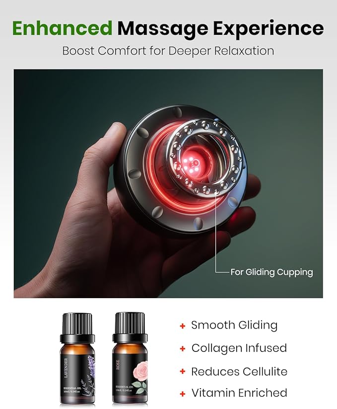 [4 Pack] 5-in-1 Smart Dynamic Cupping Set Electric Cupping Device with Red Light Heated Cupping Massager with 12-Level Suction &amp Heat Cupping Machine for Pain Relief Muscle Soreness Knots Ac