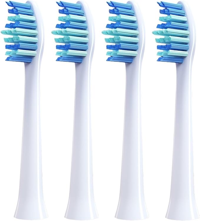 4 Pcs Replacement Brush Heads Compatible for Toothbrush Head Teeth Cleaner with Dust Cover(White B)