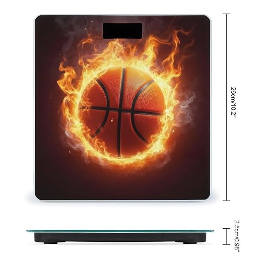 Digital Bathroom Weighing Scale Energy Saving Scale Smart Scale for Body Weight Cool Fire Flame Basketball