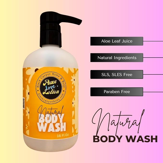 Peace Love + Lotion Coconut Lime Verbena Scented Natural Body Wash 16 Oz