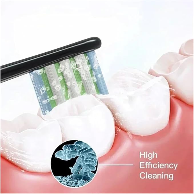 Compatible for X/X PRO/ Z1/ F1/ One/Air 2 /SE Toothbrush Replacement Brush Heads Soft Bristle Clean Nozzles(12White Blue)