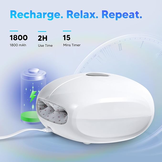 arboleaf Hand Massager with Heat and Compression Hand Massage Machine for Her Him Adjustable Intensity for Custom Comfort Rechargeable Portable Small Finger Massager