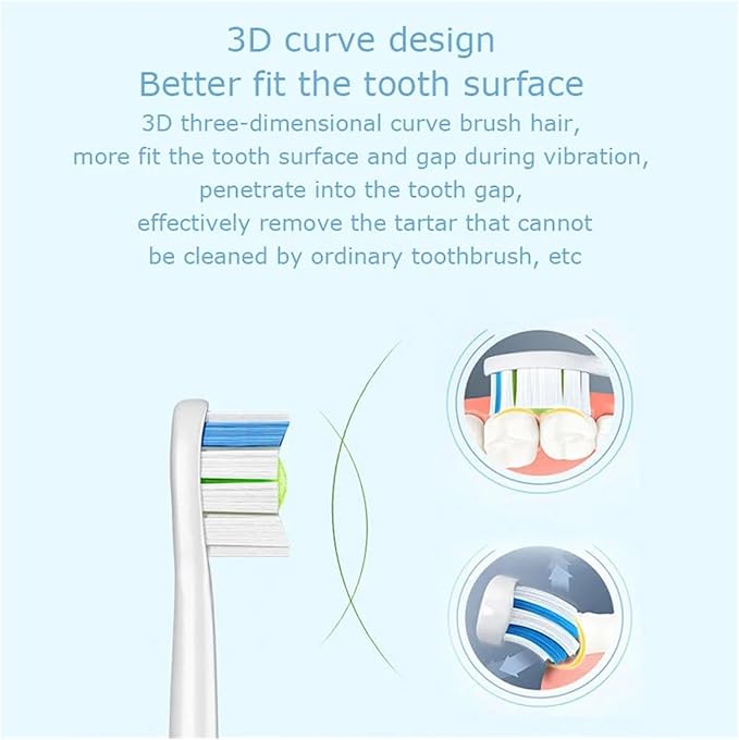 4Pcs 10Pcs Replacement Brush HeadsCompatible for Philips HX6064 HX6930 HX6730 Sonic Electric Toothbrush Vacuum(5 Black-5 Pink)